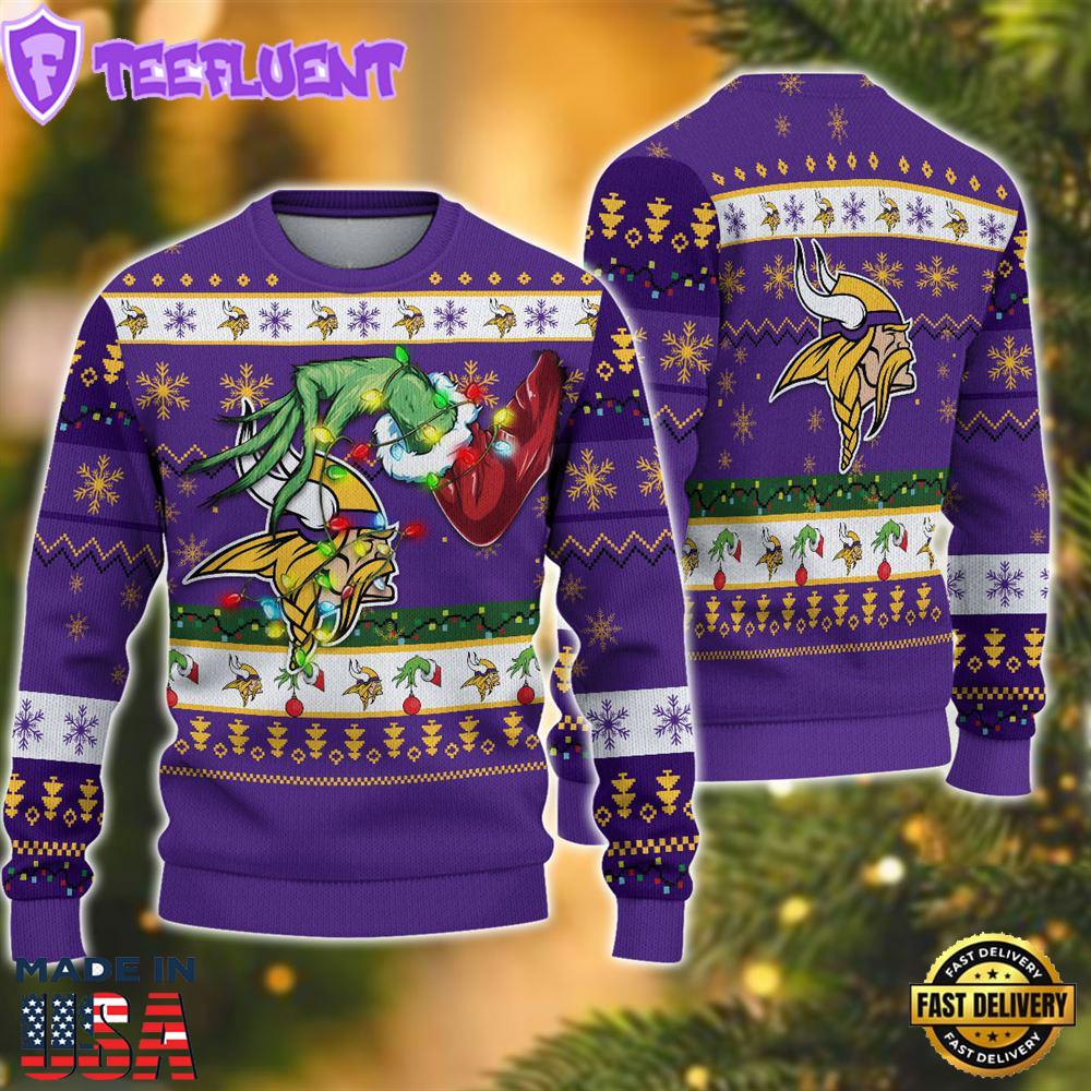 NFL Minnesota Vikings Grinch Christmas Ugly Sweater
