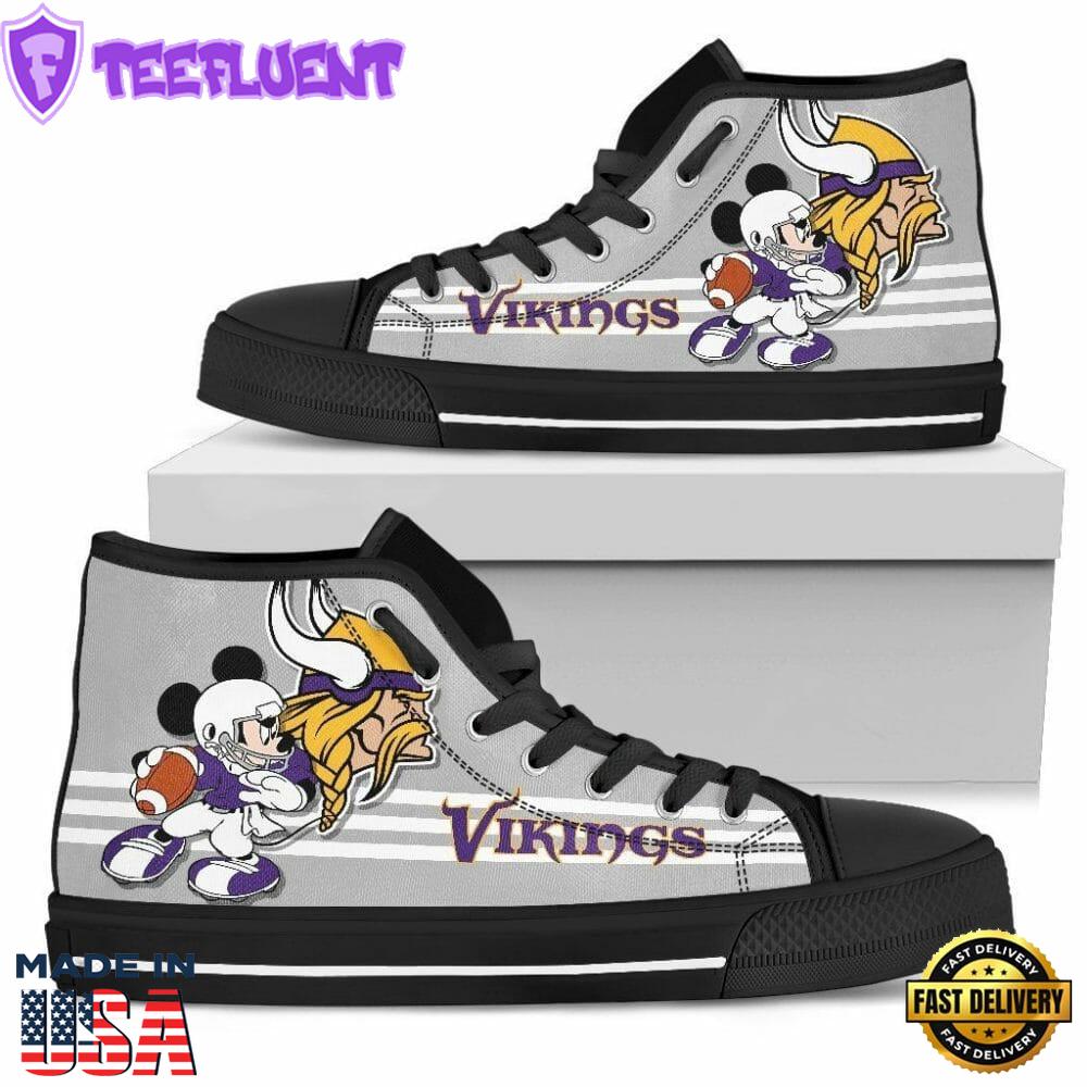 NFL Minnesota Vikings Mickey Edition High Top Shoes For Fans