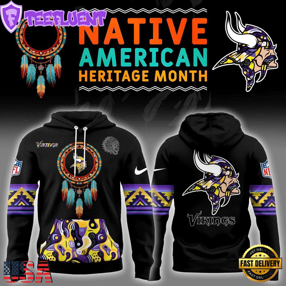 NFL Minnesota Vikings Native 3D Unisex Hoodie NFL Minnesota Vikings Native 3D Unisex Hoodie