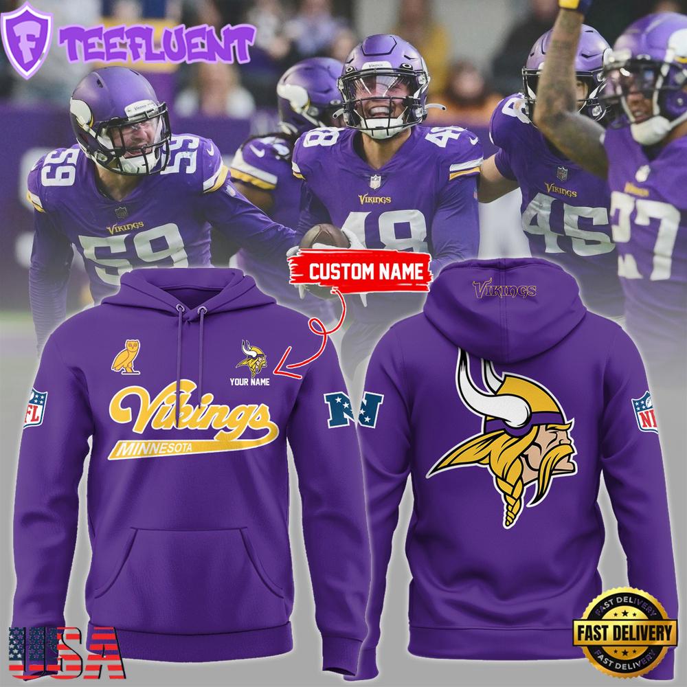 NFL Minnesota Vikings New Design Logo Team Custom Hoodie