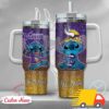 NFL Minnesota Vikings Stitch Glitter Custom Stanley Quencher 40oz Stainless Steel Tumbler With Handle