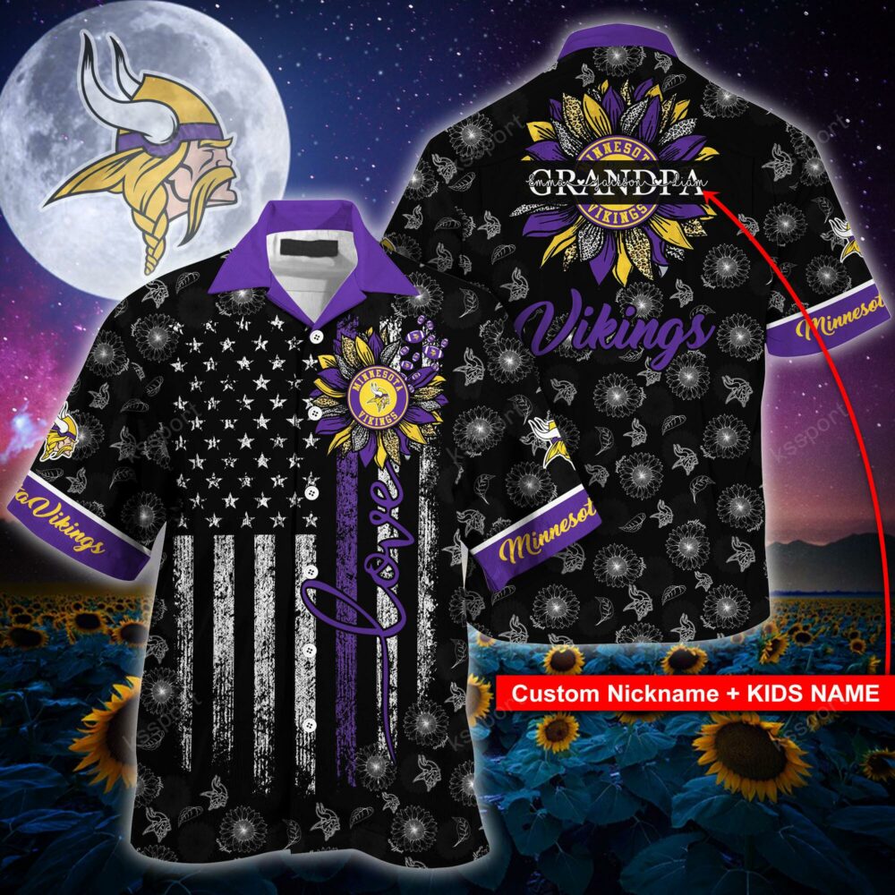 NFL Minnesota Vikings Sunflower For Mother Day Father Day Hawaiian Shirt