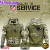 NFL New England Patriots 2024 Salute to Service Club Green Camo Hoodie Best Veterans Day Gift