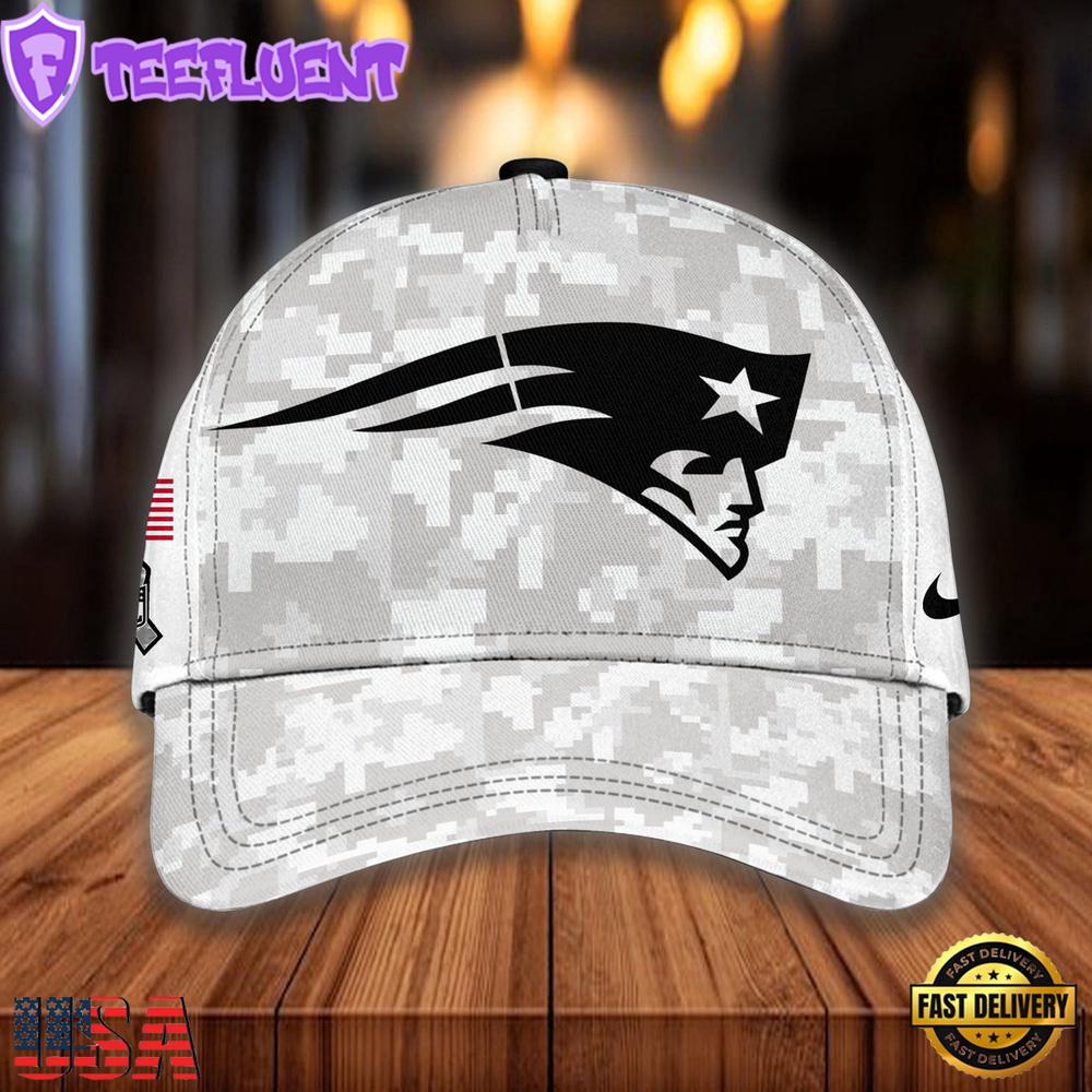 NFL New England Patriots Camo 2024 Salute to Service Baseball Cap