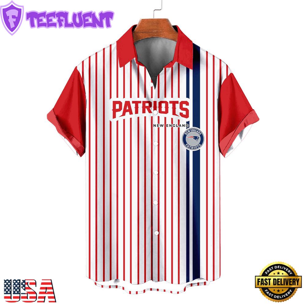 NFL New England Patriots Classic Retro Mascot Line Summer Beach Hawaiian Shirt