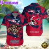 NFL New England Patriots Football Mascot Custom Name Hawaiian Shirt