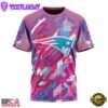 NFL New England Patriots Football Team Breast Cancer 3D T-Shirt
