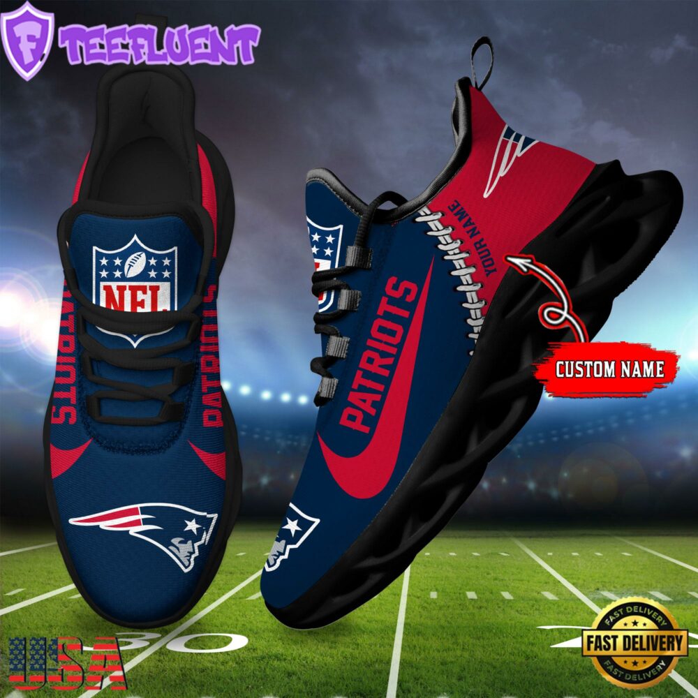 NFL New England Patriots Football Team Design Max Soul Shoes, Football New Sneaker Shoes