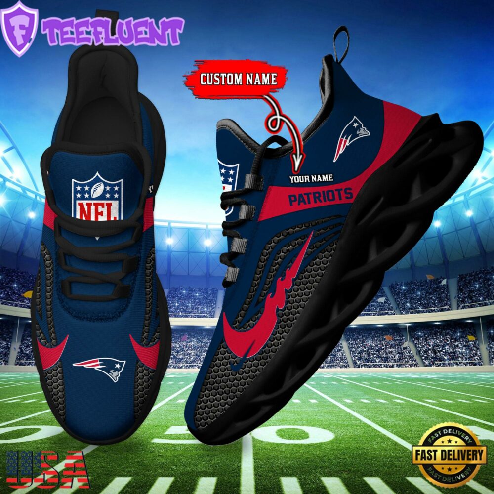 NFL New England Patriots Football Team New Design Max Soul Shoes Sneaker