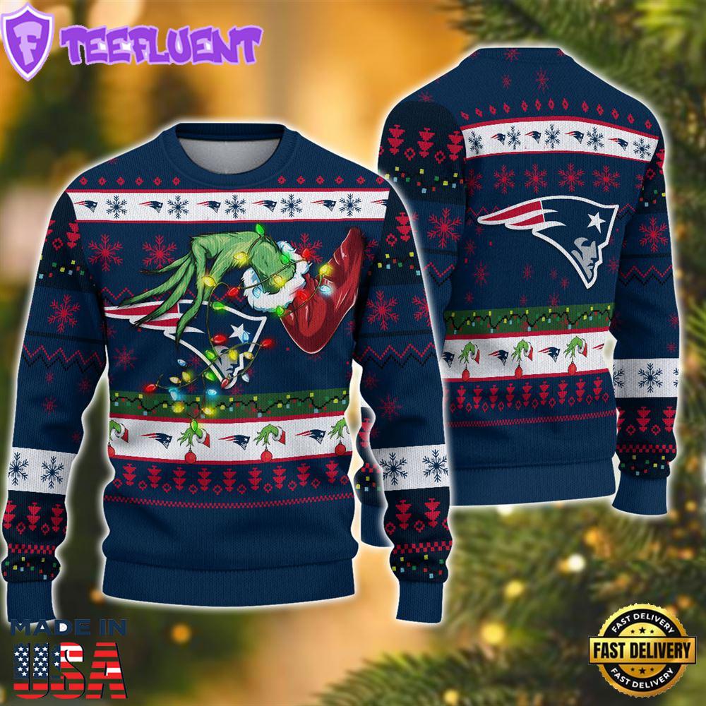 NFL New England Patriots Grinch Christmas Ugly Sweater