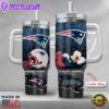 NFL New England Patriots Mickey Mouse Custom Stanley Quencher 40oz Stainless Steel Tumbler With Handle