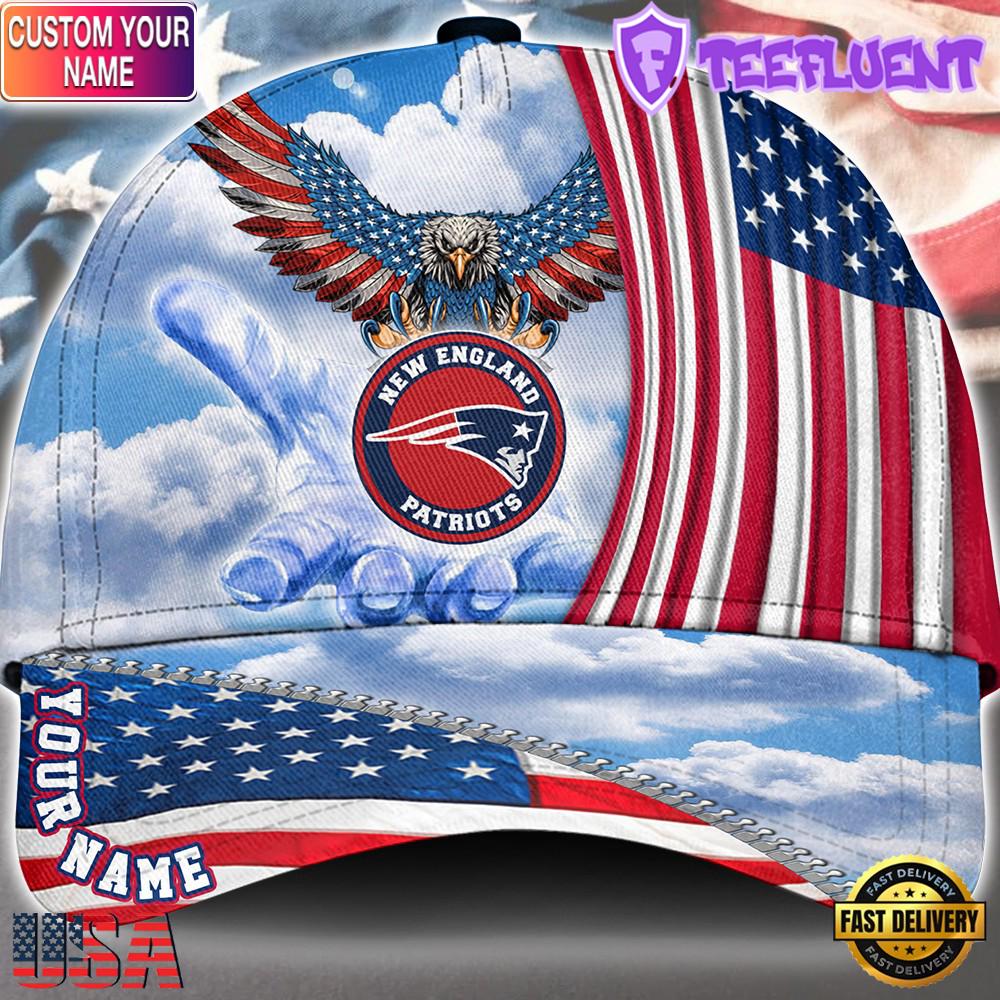 NFL New England Patriots Special American Flag Veterans Custom Cap