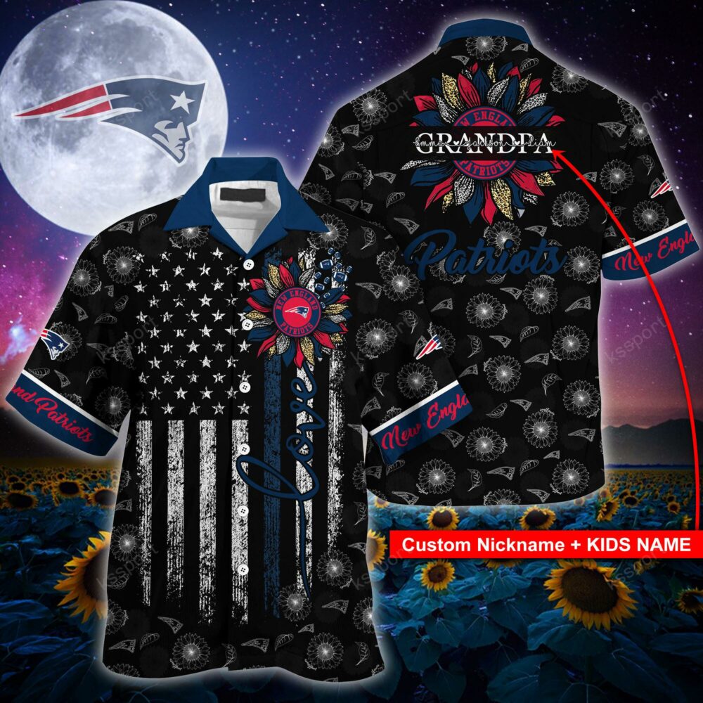 NFL New England Patriots Sunflower For Mother Day Father Day Hawaiian Shirt