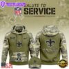NFL New Orleans Saints 2024 Salute to Service Club Green Camo Hoodie Best Veterans Day Gift