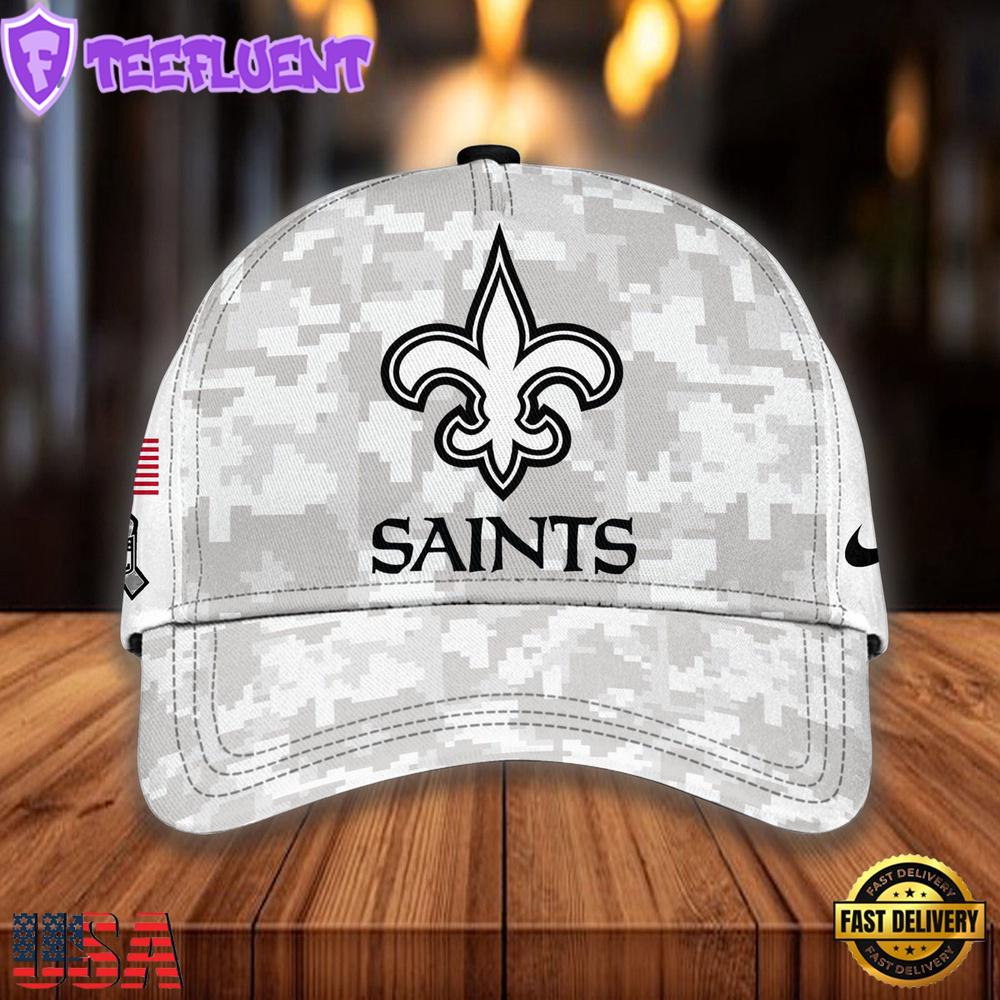 NFL New Orleans Saints Camo 2024 Salute to Service Baseball Cap
