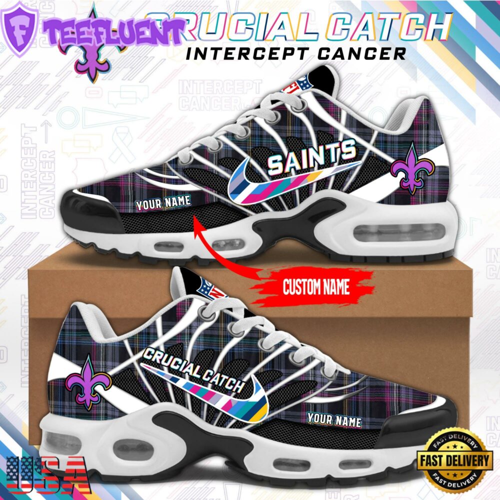 NFL New Orleans Saints Crucial Catch Intercept Cancer Air Max Plus Shoes Sneaker