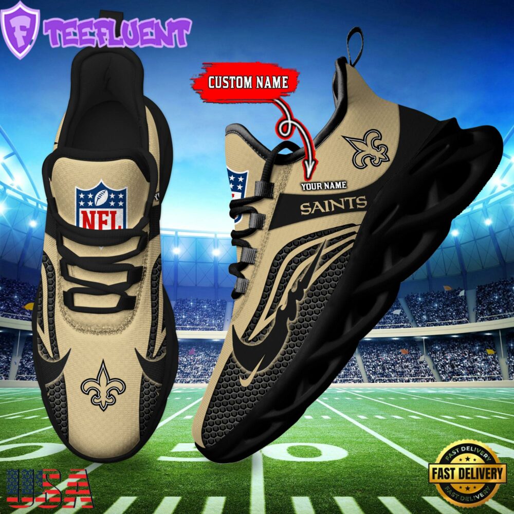 NFL New Orleans Saints Football Team New Design Max Soul Shoes Sneaker