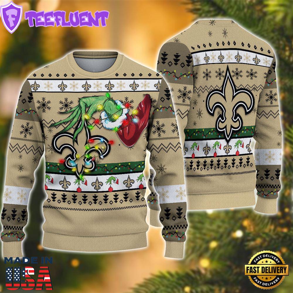 NFL New Orleans Saints Grinch Christmas Ugly Sweater