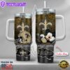 NFL New Orleans Saints Mickey Mouse Custom Stanley Quencher 40oz Stainless Steel Tumbler With Handle