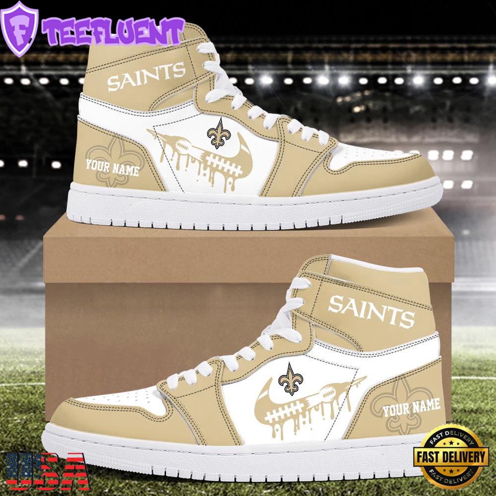 NFL New OrleansSaints Grunge Style Custom Air Jordan 1 Shoes