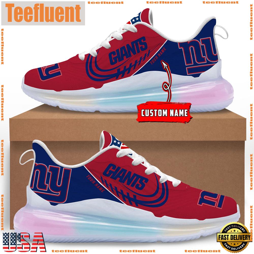 NFL New York Giants Custom Rainbow Atmospheric Cushion Running Shoes, Women's Sneaker