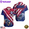 NFL New York Giants Football American Flag Mascot Custom Name Hawaiian Shirt
