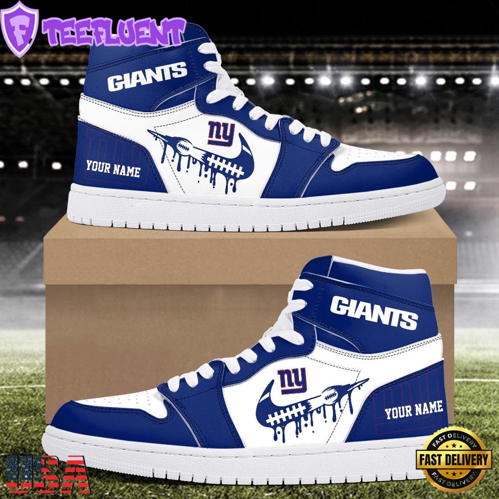 NFL New York Giants Grunge Style Custom Air Jordan 1 Shoes