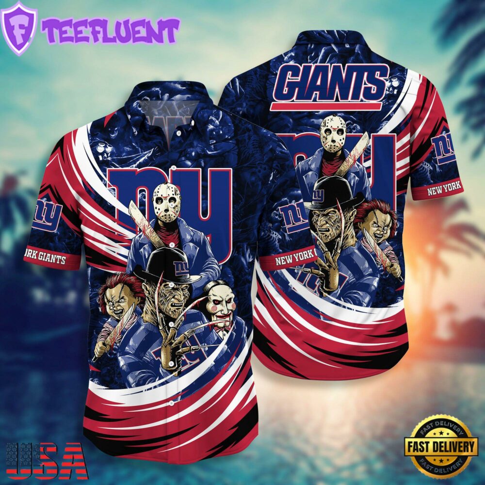 NFL New York Giants Halloween Horror Movies Summer Hawaiian Shirts