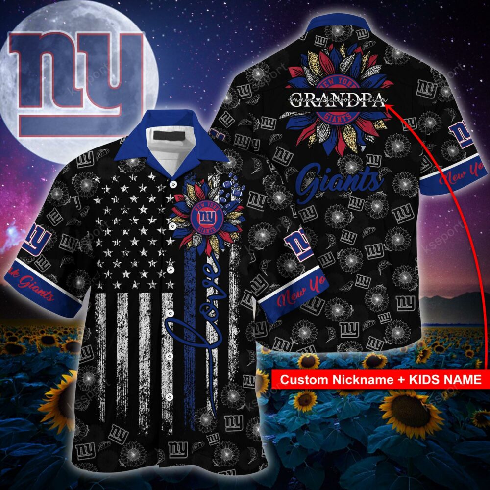 NFL New York Giants Sunflower For Mother Day Father Day Hawaiian Shirt