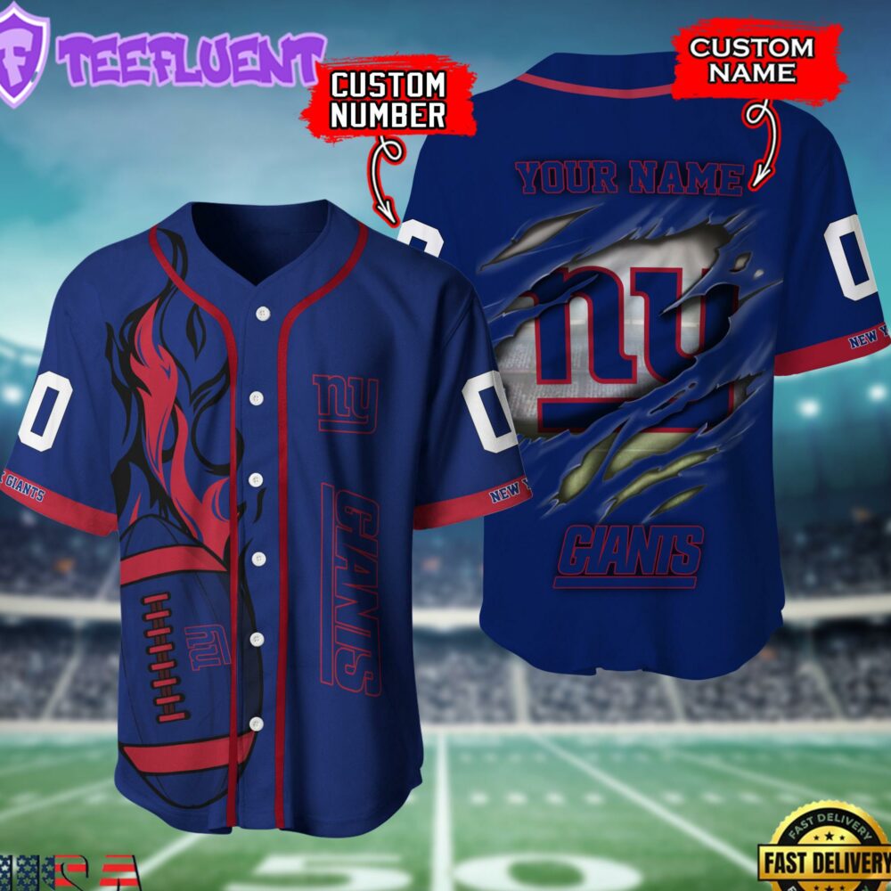 NFL New York Giants Team Logo Litmited Edition Baseball Jersey