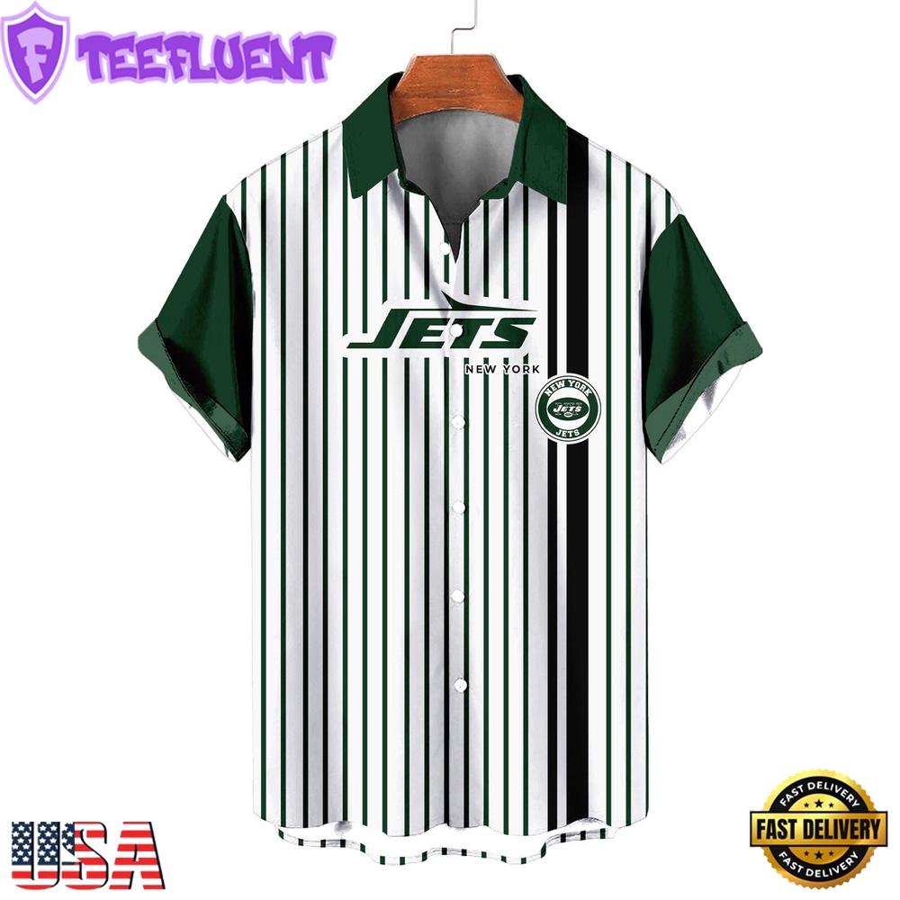 NFL New York Jets Classic Retro Mascot Line Summer Beach Hawaiian Shirt