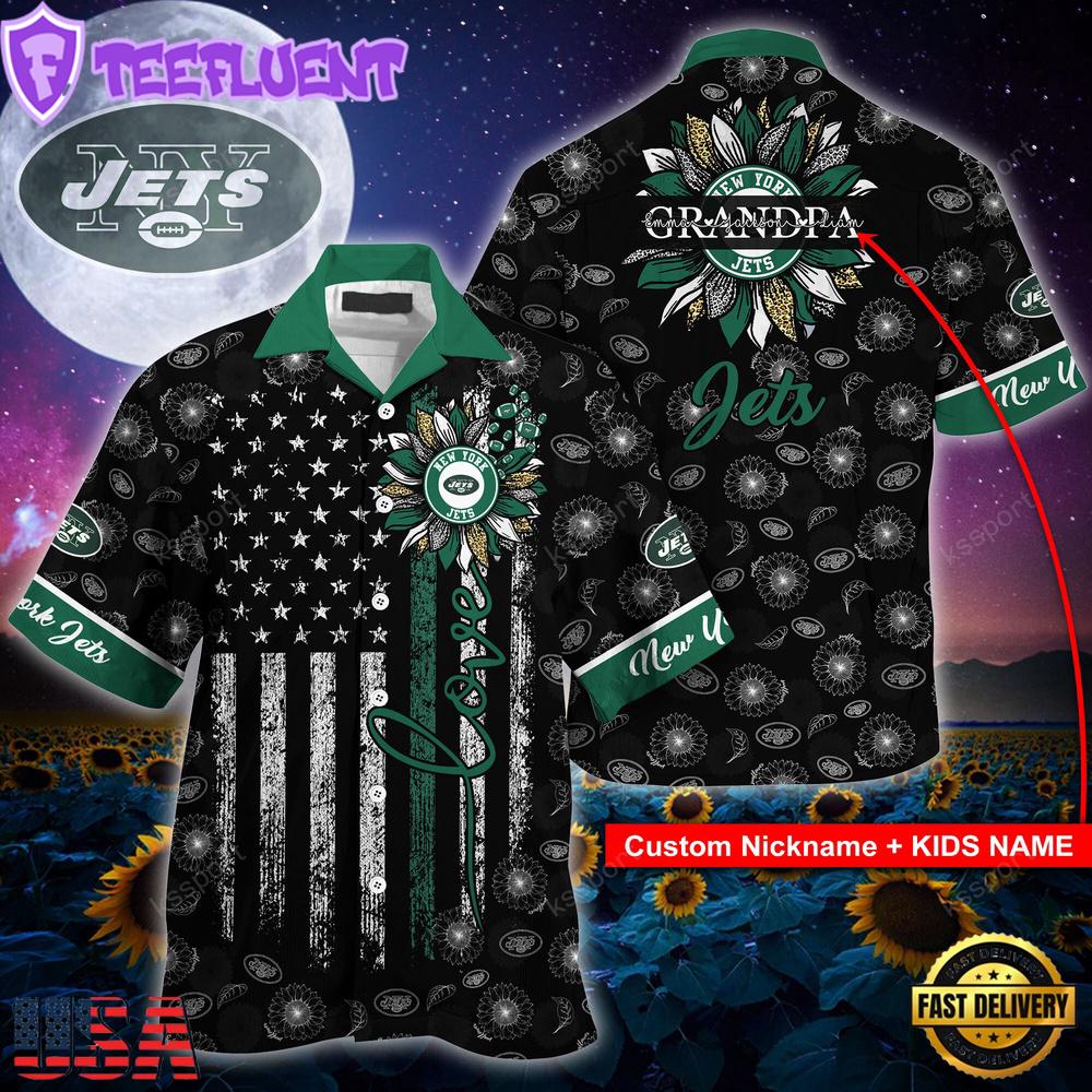 NFL New York Jets Happy Mother Day And Happy Father Day Custom Name Hawaiian Shirt