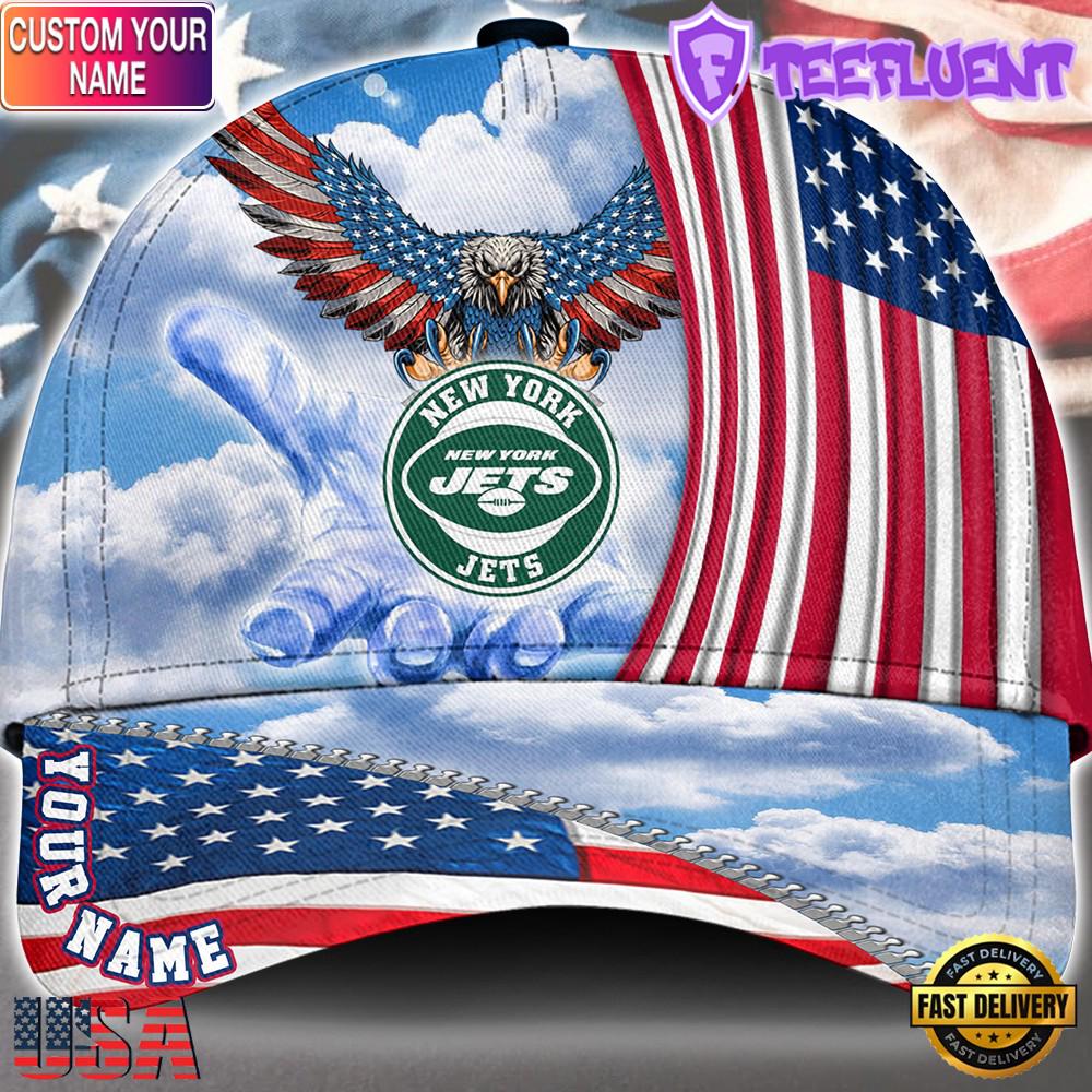 NFL New York Jets Special American Flag Veterans Custom Cap