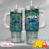 NFL New York Jets Stitch Glitter Custom Stanley Quencher 40oz Stainless Steel Tumbler With Handle