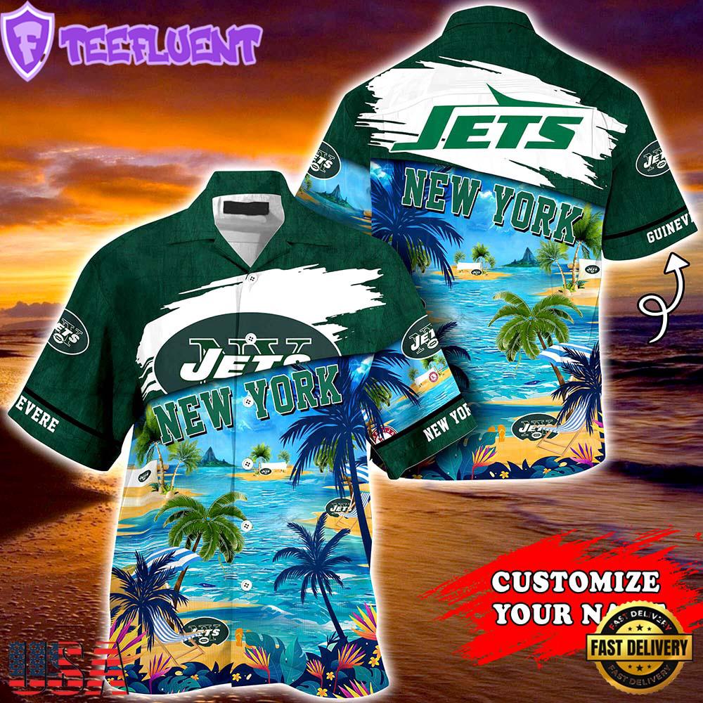 NFL New York Jets Summer Button Up Hawaii Shirt