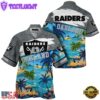NFL Oakland Raiders Hawaii Beach Custom Name Hawaiian Shirt