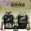 NFL Philadelphia Eagles 2024 Salute to Service Club Black Camo Hoodie Best Veterans Day Gift