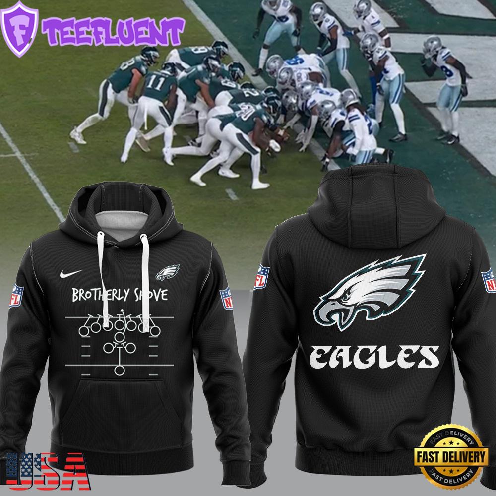 NFL Philadelphia Eagles Brotherly Shove Black Hoodie