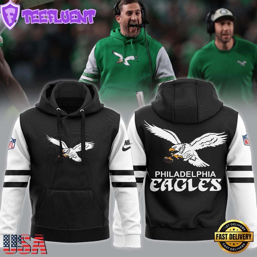 NFL Philadelphia Eagles Coach Nicholas John Sirianni’s Eagles Black Hoodie
