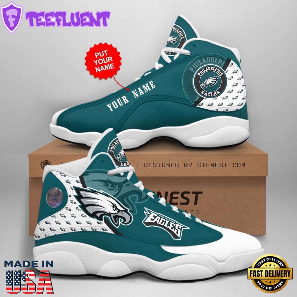 NFL Philadelphia Eagles Custom Name Air Jordan 13 Shoes
