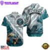NFL Philadelphia Eagles Football American Flag Mascot Custom Name Hawaiian Shirt