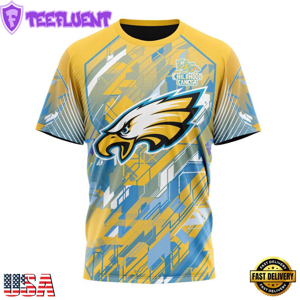 NFL Philadelphia Eagles Football Childhood Cancers All Over Print T-Shirt