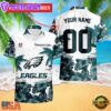 NFL Philadelphia Eagles Hibiscus Flower Custom Name Hawaiian Shirt