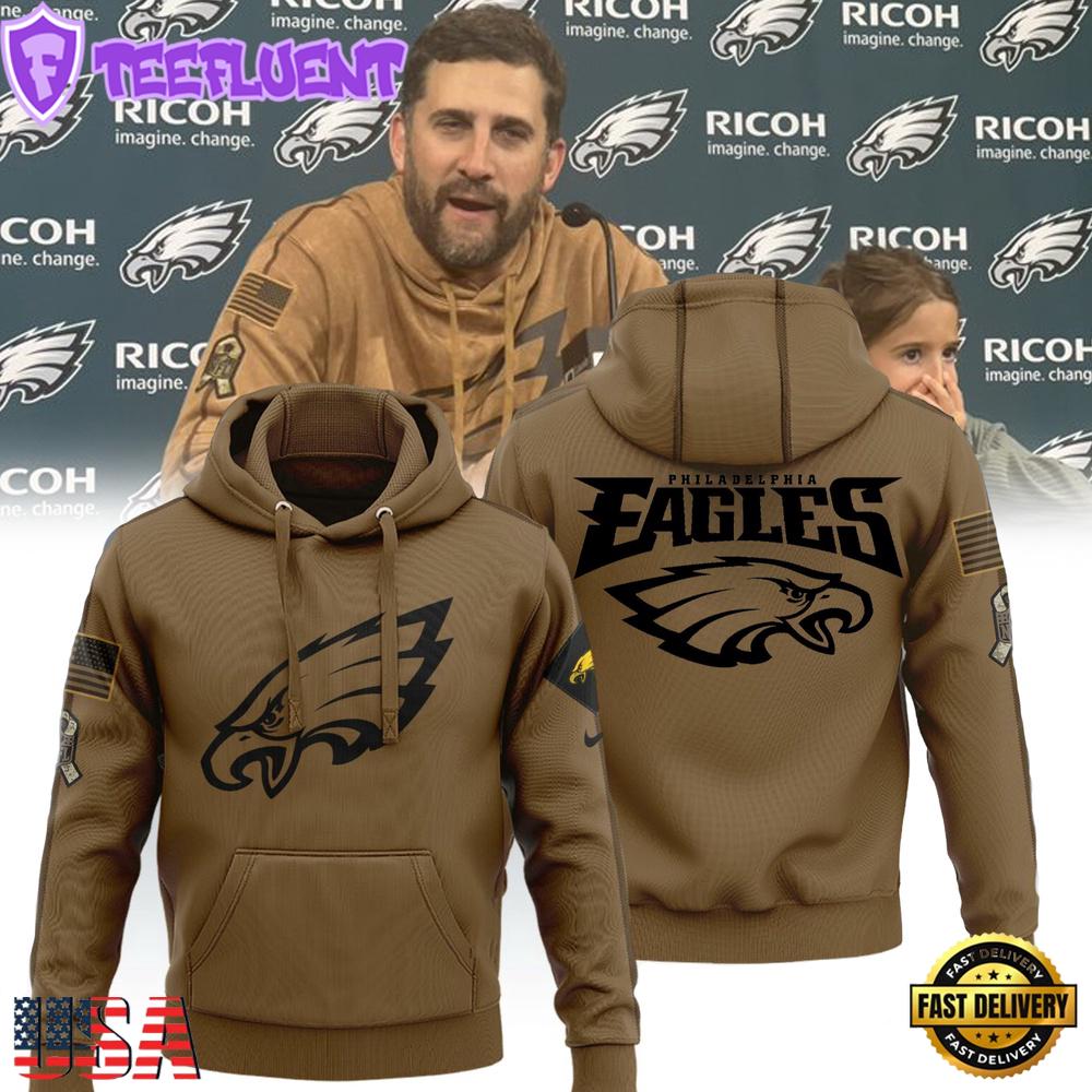 NFL Philadelphia Eagles Salute To Service Brown Hoodie