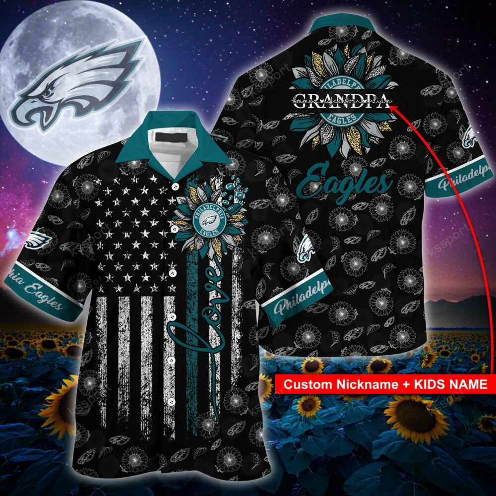 NFL Philadelphia Eagles Sunflower For Mother Day Father Day Hawaiian Shirt