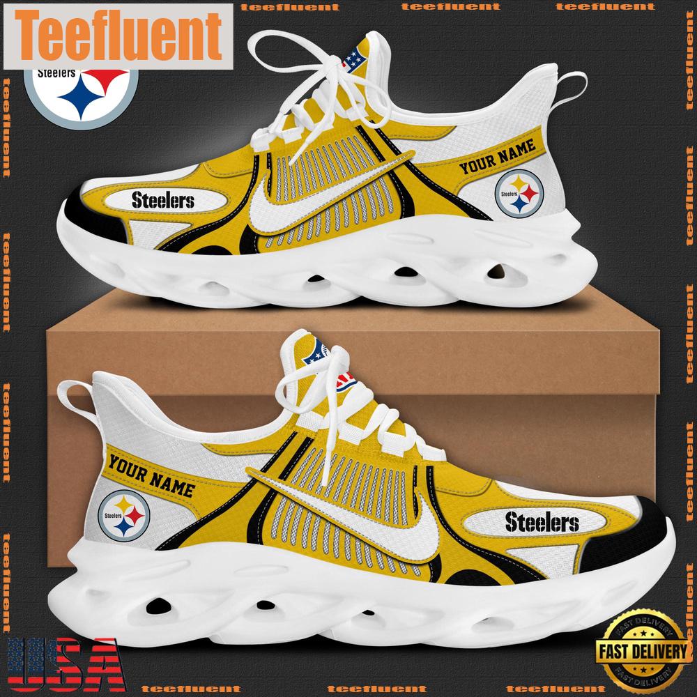 NFL Pittsburgh Steelers Blue White Stripes Logo Custom Clunky Max Soul Shoes