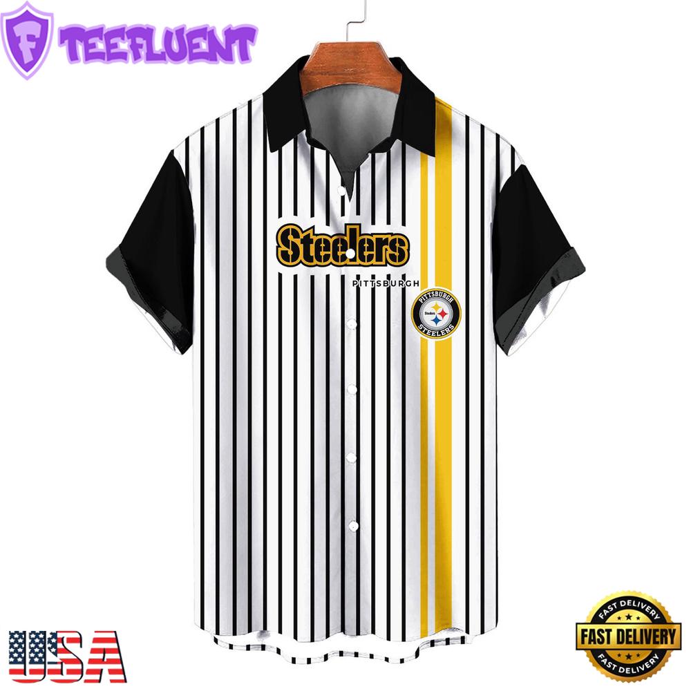 NFL Pittsburgh Steelers Classic Retro Mascot Line Summer Beach Hawaiian Shirt