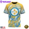 NFL Pittsburgh Steelers Football Childhood Cancers All Over Print T-Shirt