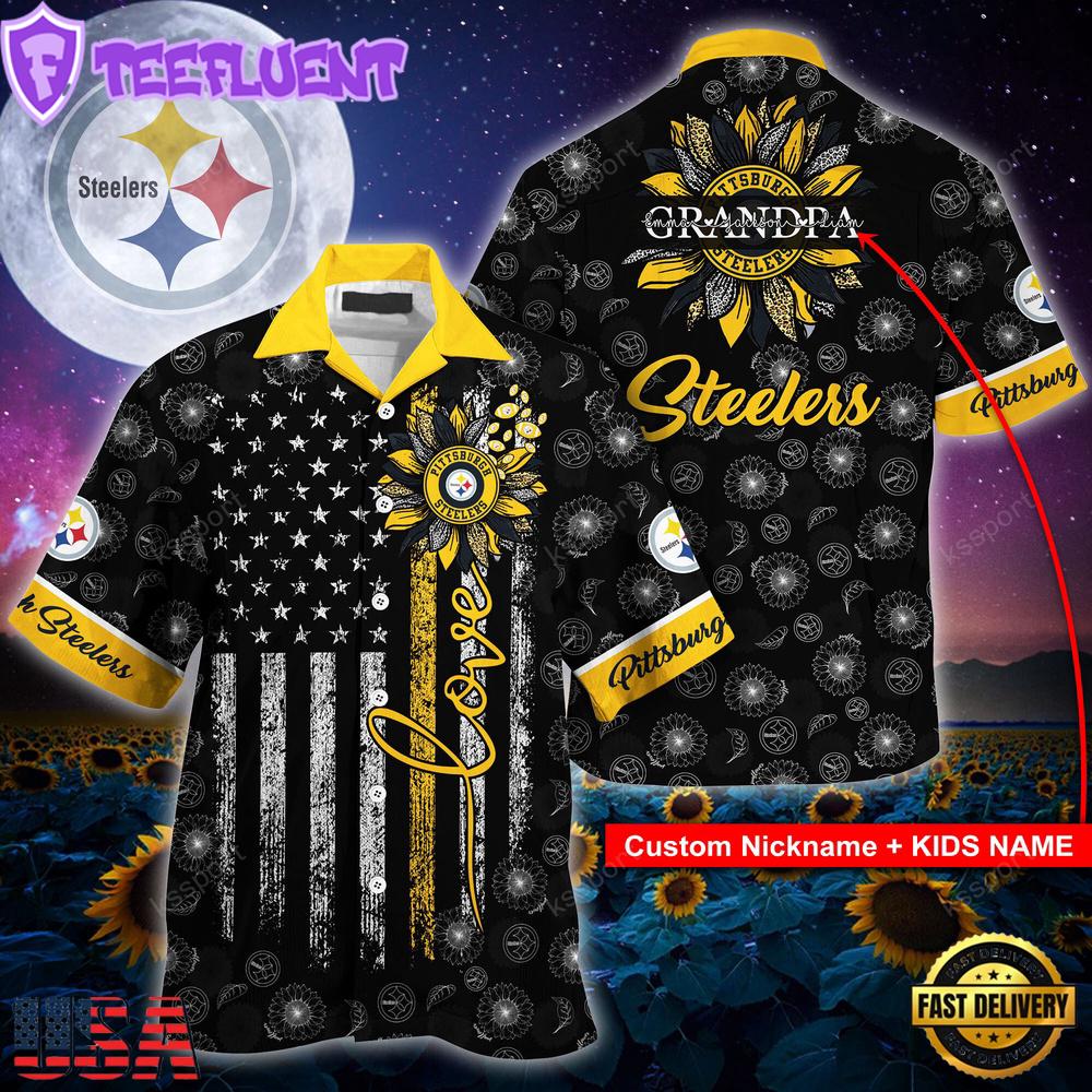 NFL Pittsburgh Steelers Happy Mother Day And Happy Father Day Custom Name Hawaiian Shirt