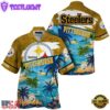 NFL Pittsburgh Steelers Hawaii Beach Custom Name Hawaiian Shirt